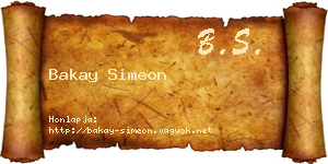 Bakay Simeon névjegykártya